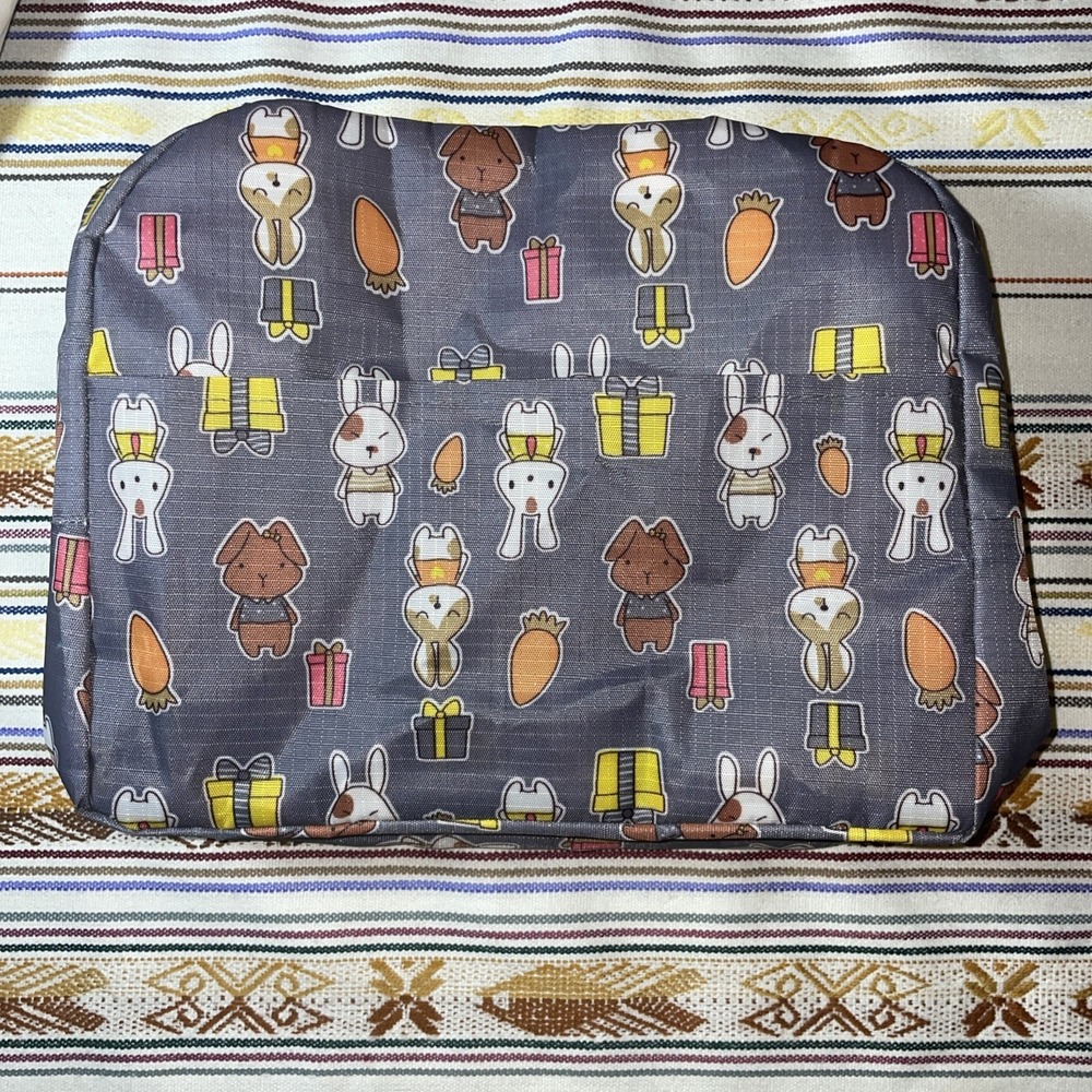 Cute Animal Print Fabric Insulated Lunchbox Two Handles Student Core